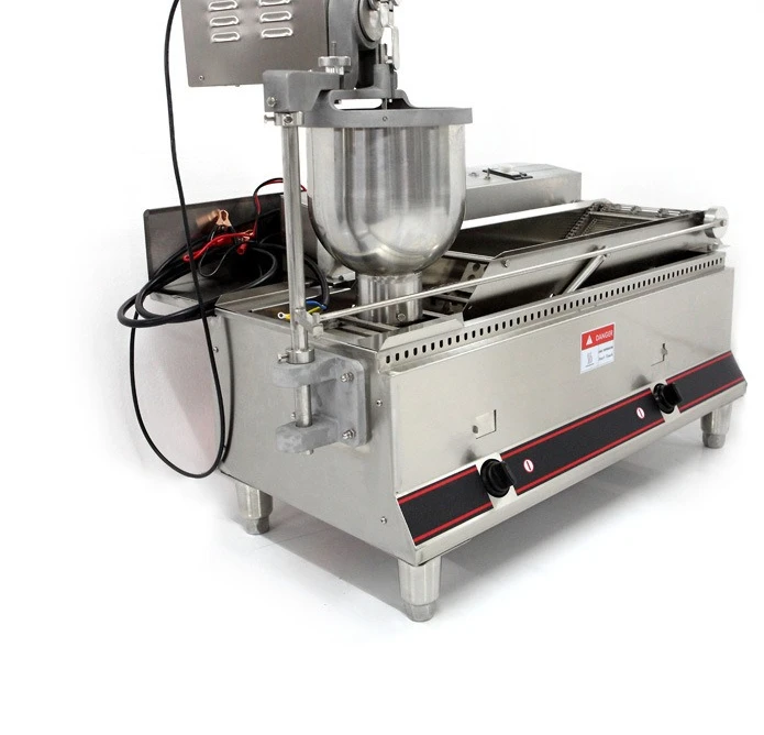 220V double row, fully automatic stainless steel, electric gas donut machine, commercial frying machine