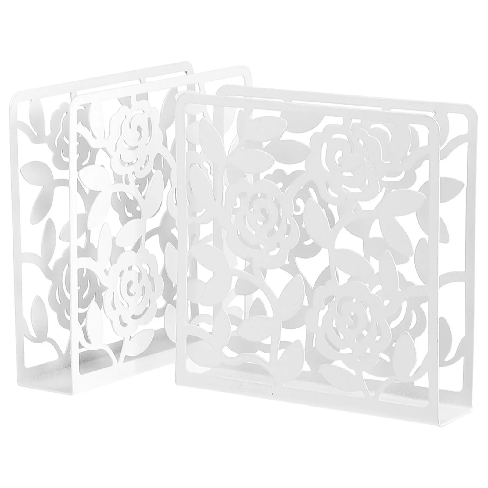 

2Pcs Hollow Out Metal Bookends Simple Style Desktop Book Stoppers for Home Office Classroom Shelf Organization