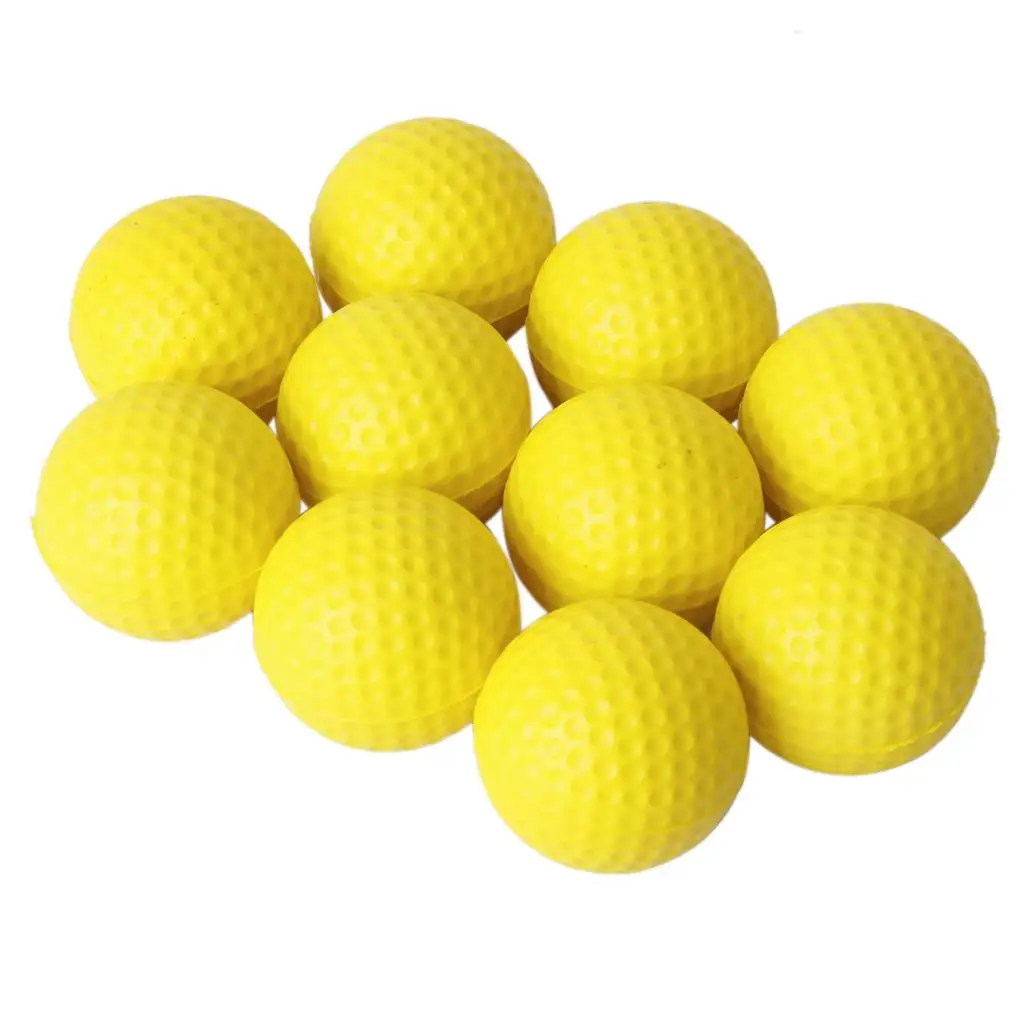 

Set of 10 golf Balls Golf Training Ball Practice Ball Yellow 41mm /1.6inch - Light-weight and Flexible