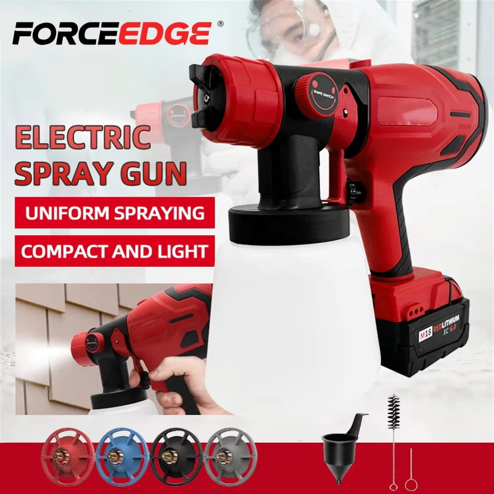 

Electric Cordless Paint Sprayer HVLP Spray Paint Gun with 4 Size Copper Nozzle for Milwaukee 18V Lithium-Ion Battery(No Battery)