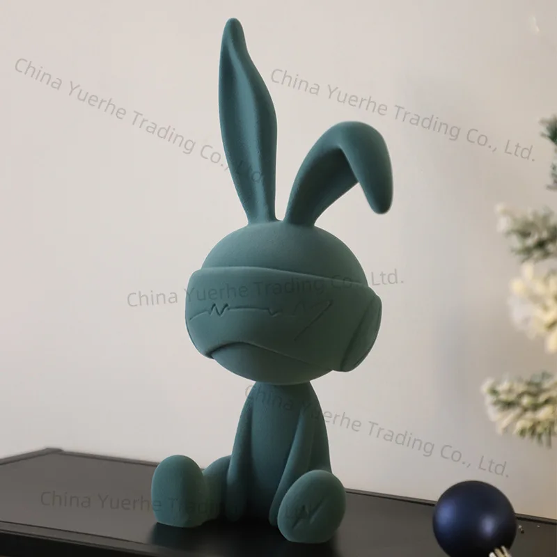 

Rabbit sitting ornament light luxury high-end living room wine cabinet TV cabinet entrance high-end niche decoration