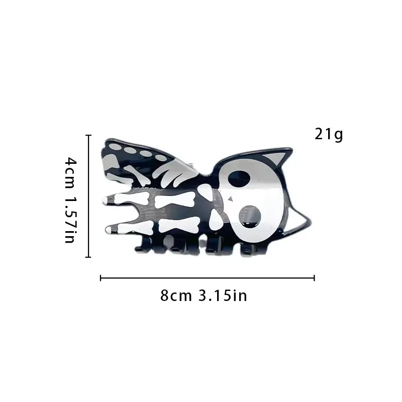 Funny Halloween Skeleton Cat Hair Claw Cartoon Fluorescence Crab Hair Clip Party Dressing Headwear Hair Accessories for Women