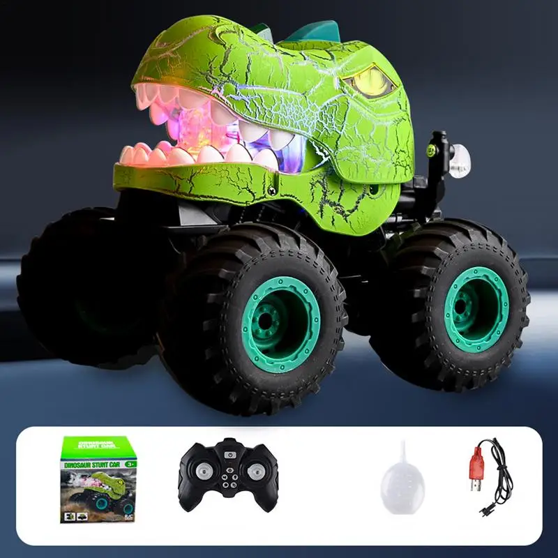 Dinosaurier-Spielzeugauto, 2,4 GHz, RC-Auto, Spielzeug für Kinder, 360 Grad drehbares Dinosaurier-Auto, Spielzeug, 70 Minuten, erweitertes Spiel für Kleinkinder