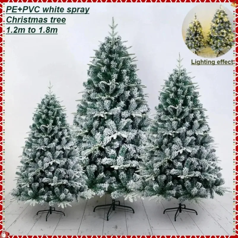 

Artificial Christmas Tree PE&PVC Snow Spray Fusing Christmas Tree 120cm to 180cm Family Christmas Atmosphere Party Decorations