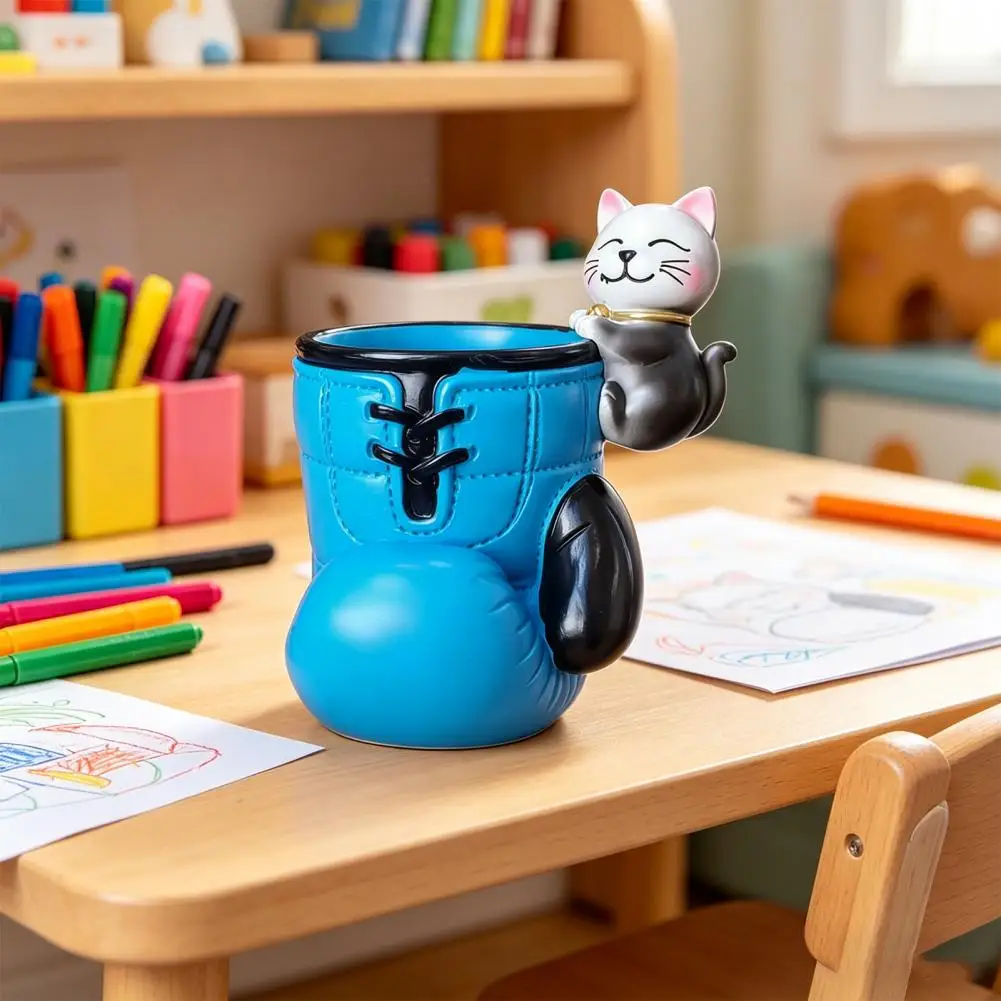 Fun Boxing Glove Mug Novelty Resin Boxing Coffee Cup 3D Glove Shaped Tea Cup with Cat/Rabbit Handle Cute Animal Shaped Cup