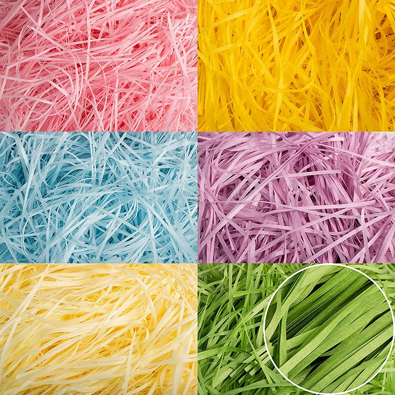 100g Raffia Tissue Paper Grass Stuffers Shredded Paper Crinkle Easter Basket Eggs Fillers Raffia Grass Tissue DIY Gift Box Decor