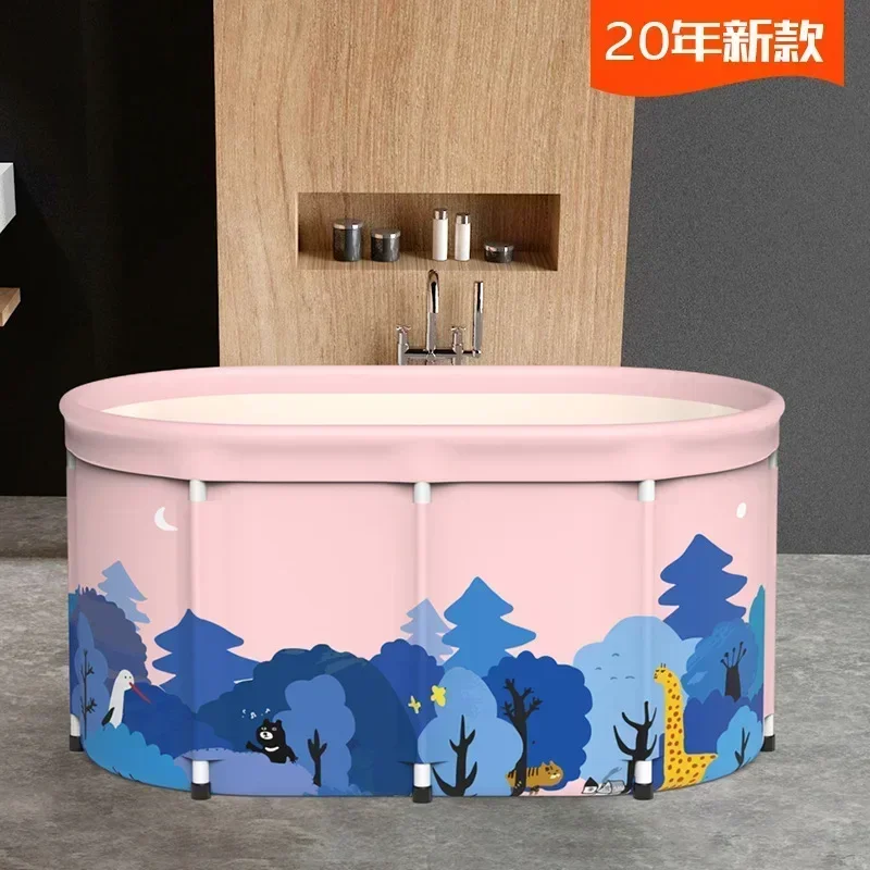 Household Portable Adult Foldable Bathtub Large Whole Body Sweat Steam Bath Tub PVC Foldable with Insulation Layer Bath Bucket