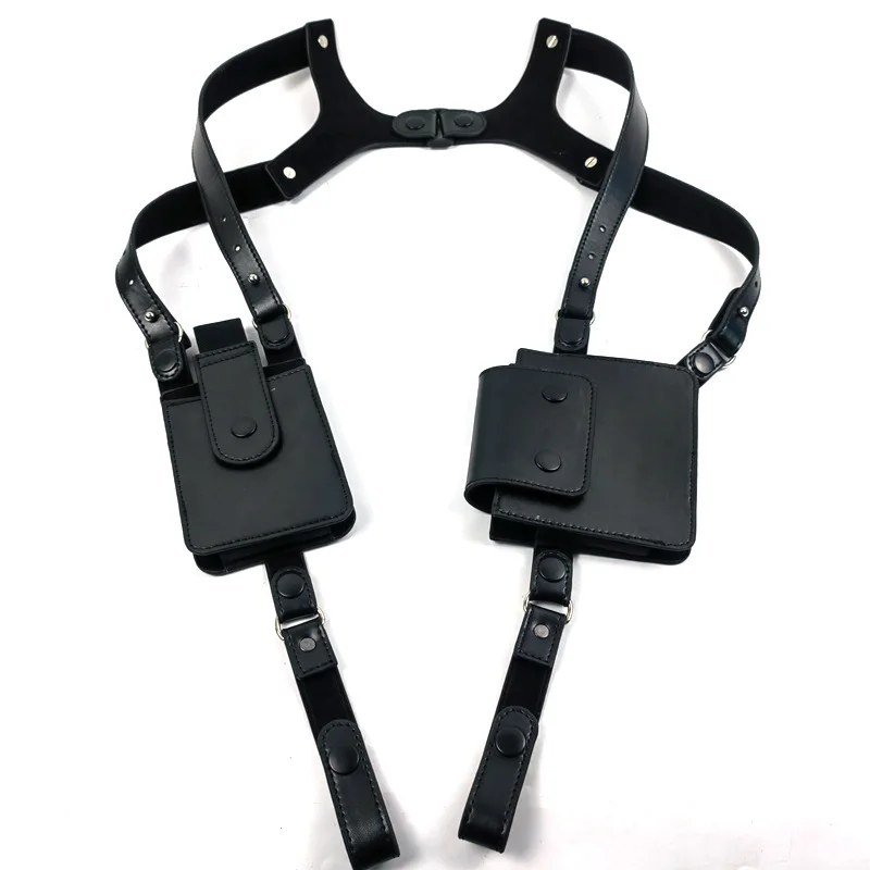 Cowhide Tactical Mobile Phone Bag Outdoor Tactical Bag Sports Bag Double Shoulder Bag Underarm Wallet Card Holder Party Props