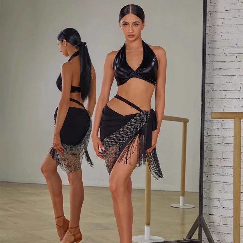 

line dance costume performance dress latin dance clothes latin dance skirt for women fringe skirt latin training woman 2025