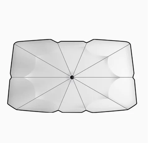 Pare-soleil pliable portable de type parapluie pour pare-brise de voiture, protection efficace contre les UV et la chaleur, accessoire de protection solaire pour l'intérieur de la voiture