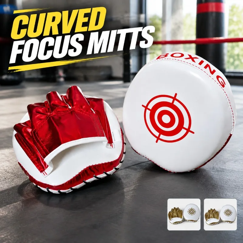 Curved Boxing Focus Mitt Pair Precision Strike Target Martial Training Shield Catch Fast Punches Kicks for Muay Thai Kickboxing