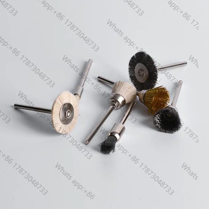 10PCS Pneumatic Electric Grinding Brush Head Shank 3.0mm Copper Horse Hair Cleaning Bristles Brush Mounted Points