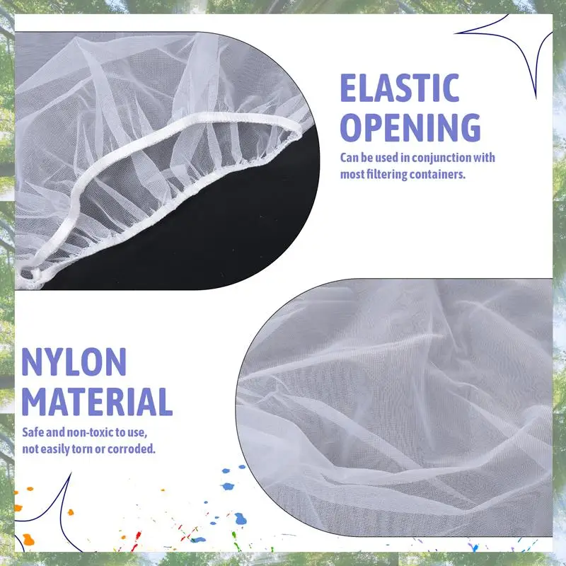 

Premium-25 Pcs 5 Gallon Elastic Top Paint Strainer Bags White Fine Mesh Bag Paint Filter Bag For Hydroponics Painting Gardening