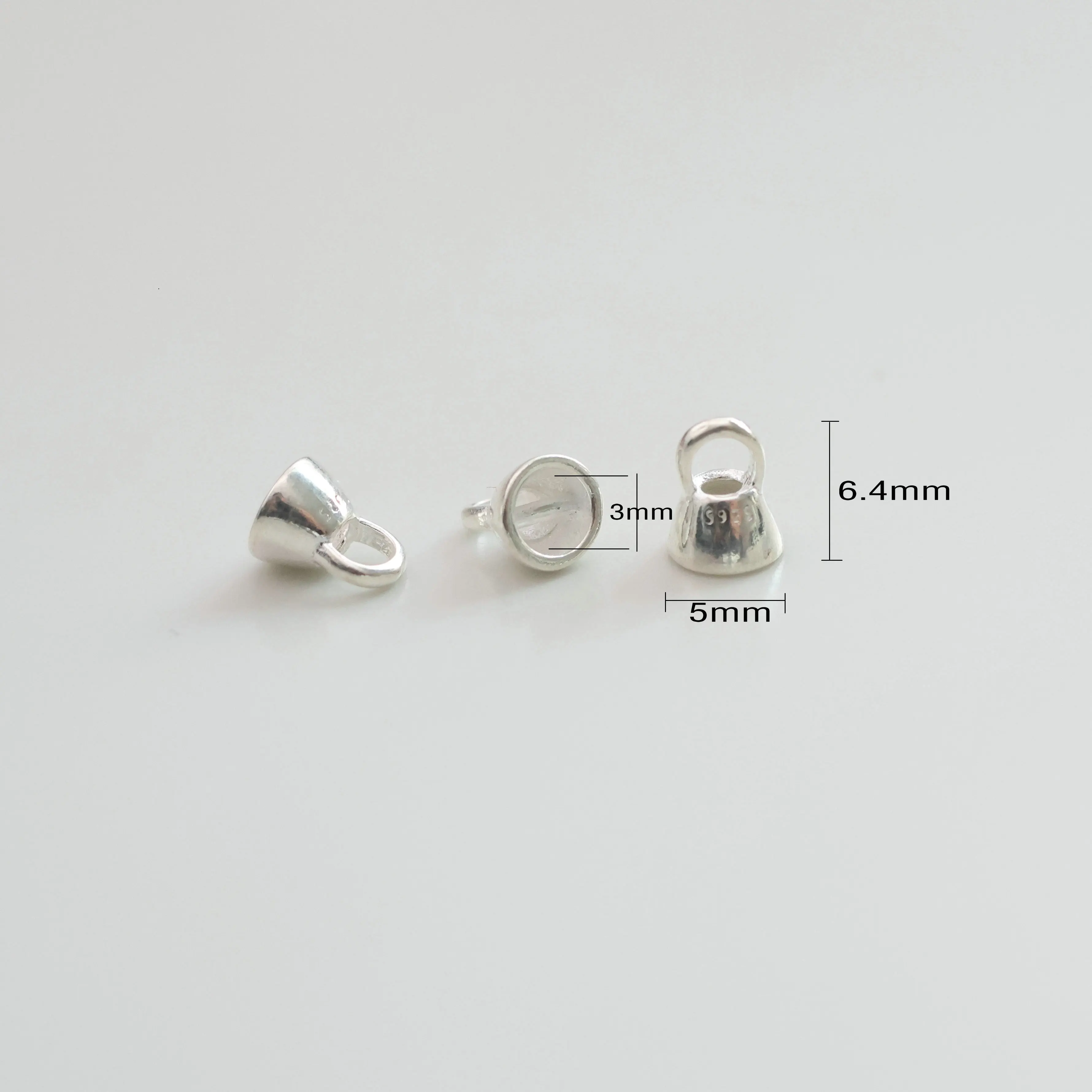 2 قطعة 100% الصلبة 925 فضة غطاء شكل موصل السنانير DIY بها بنفسك غرامة مجوهرات العثور JQ0139