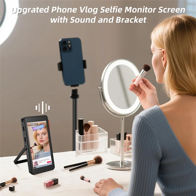 

FULL-Phone Vlog For Selfie Monitor Screen Magnetic With Speaker For Selfie Live Streaming
