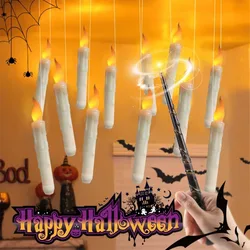 Floating Candles Warm Light Decoration Halloween Flameless Candles Magic Wand Remote Hanging Operated Potter Harries Battery