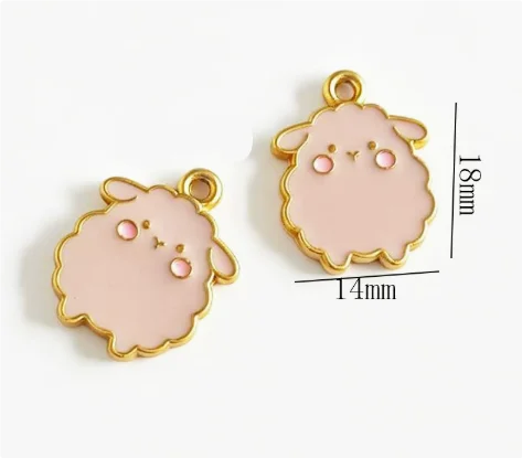 10pcs Animal Sheep cartoon cute Enamel Charms Pendants For DIY Earring Necklace Bracelet keychain Jewelry Making
