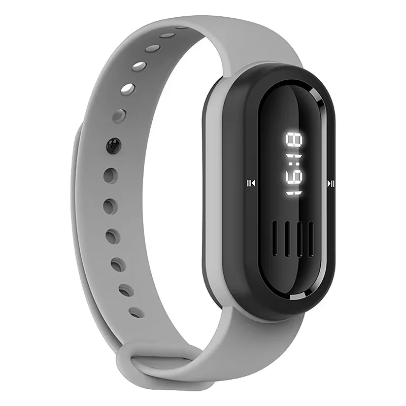 Mini Wireless Bluetooth Wrist Watch Portable with Display&Speaker Hands-Free Calling White Noise Smart Band For Outdoor Sport