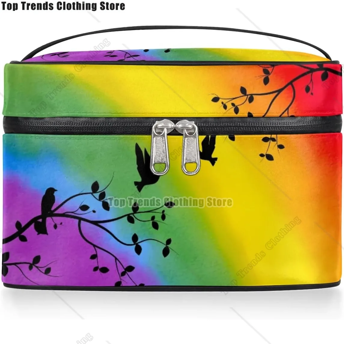 

Tie Dye Makeup Bag Cute Bird Travel Cosmetic Bag for Women Girls Large Capacity Cosmetic Organizer Toiletry Bag Zipper Pouch