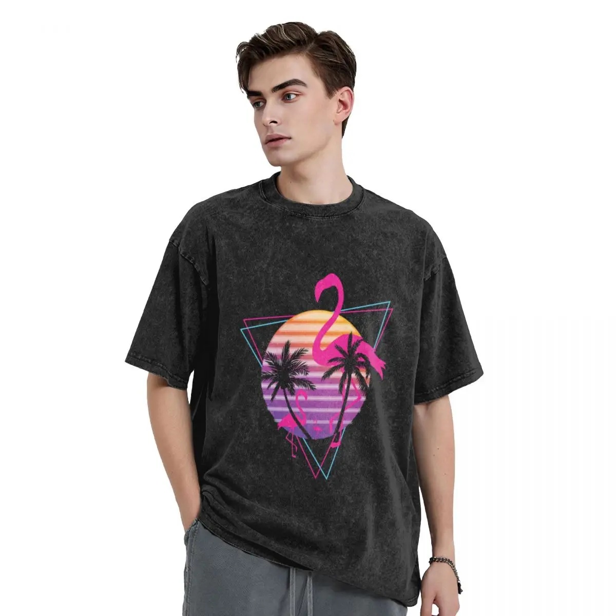

Flamingo Retrowave T-Shirt cheap stuff anime tshirt custom t shirt mens graphic t-shirts funny