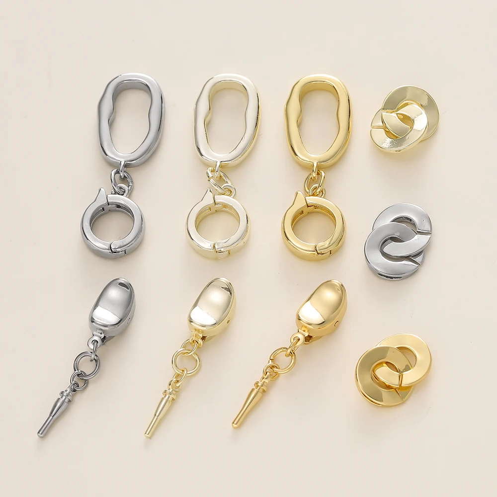 1pcs 14/18K Gold Color Plated Metal Copper Necklace Clasp Connectors for DIY Jewelry Making Necklace Making Accessories image 4