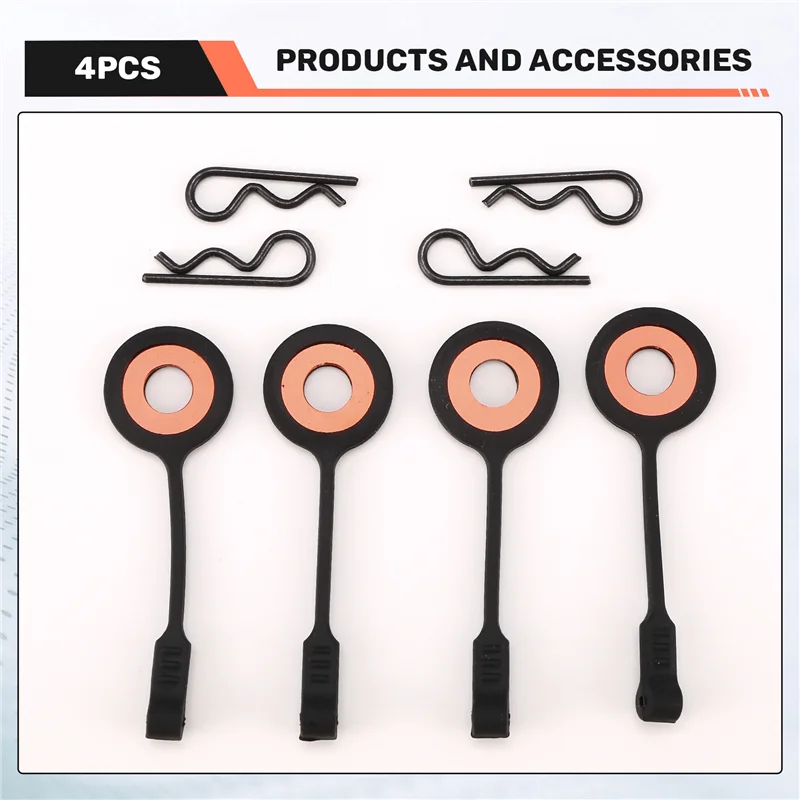 AS96-4Pcs Rubber+Metal Car Body Clip Shell Fixed Buckle Lock For 1/8 1/10 RC Car Traxxas TRX4 UDR AXIAL SCX10 Arrma