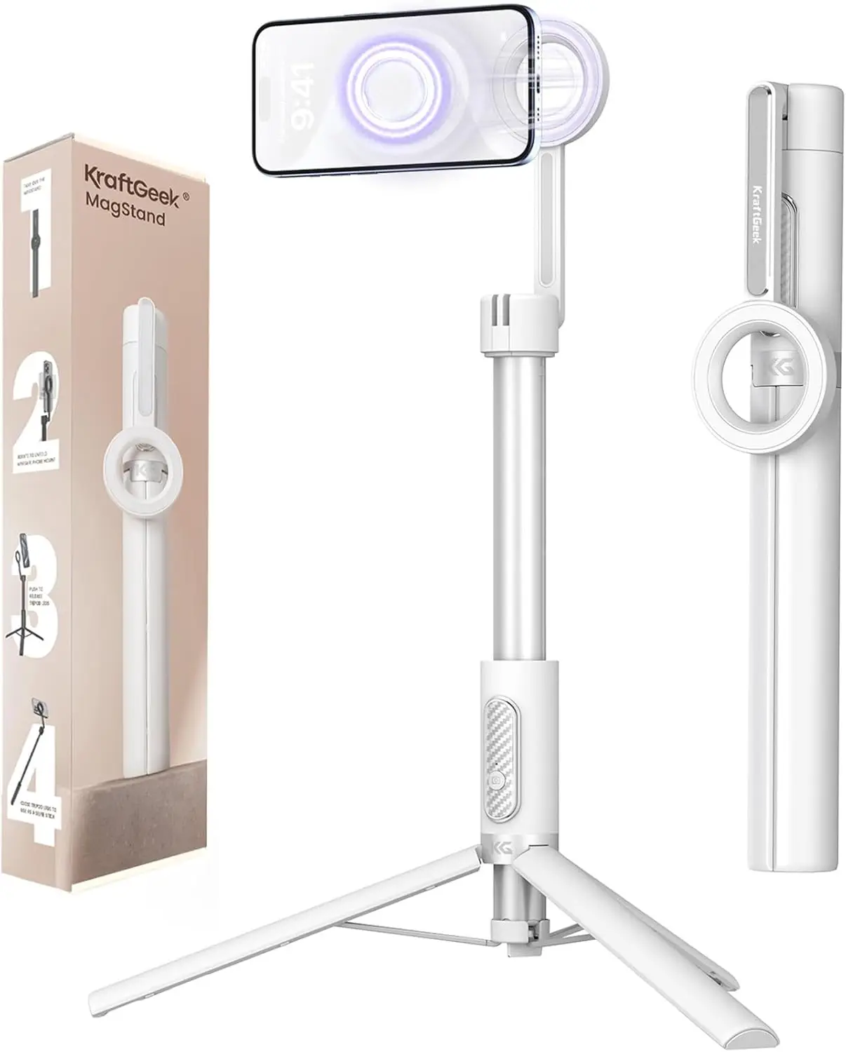 

64" Magnetic Phone Tripod for iPhone MagSafe, Aluminum Selfie Stick Stand for Video Recording & Travel Vlogging