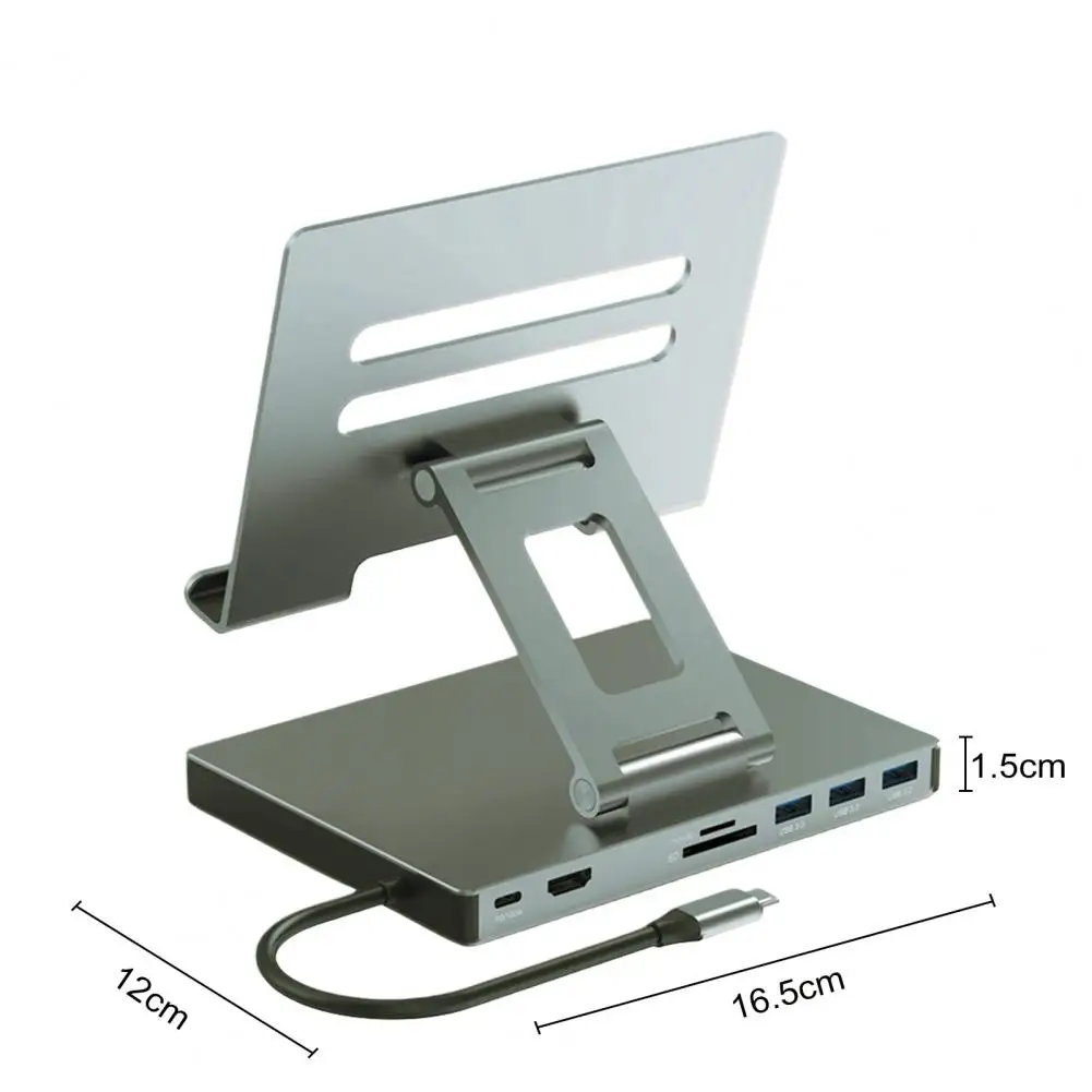 Laptop Stand Hub with Tf Card Slot Laptop Stand Docking Station with Multiport Usb 3.0 Hub 4k 60hz Adapter Pd Charging Tf Card