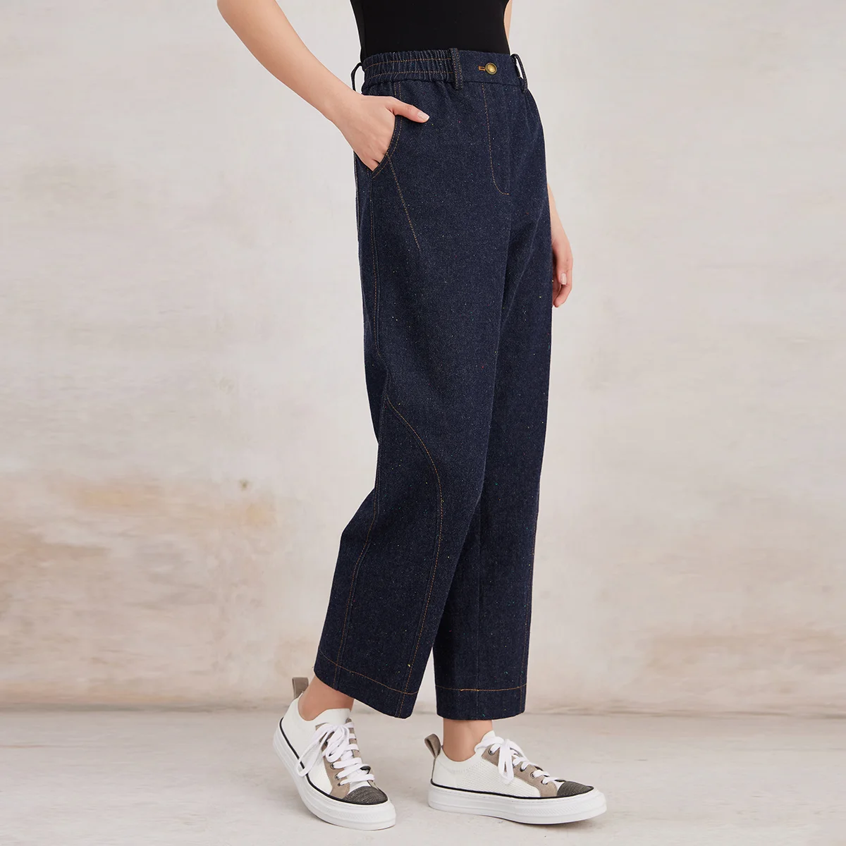 K3107W Luxury Women\'s Clothing Cotton Jeans Ladies Pants Quality Long Straight Denim Trousers