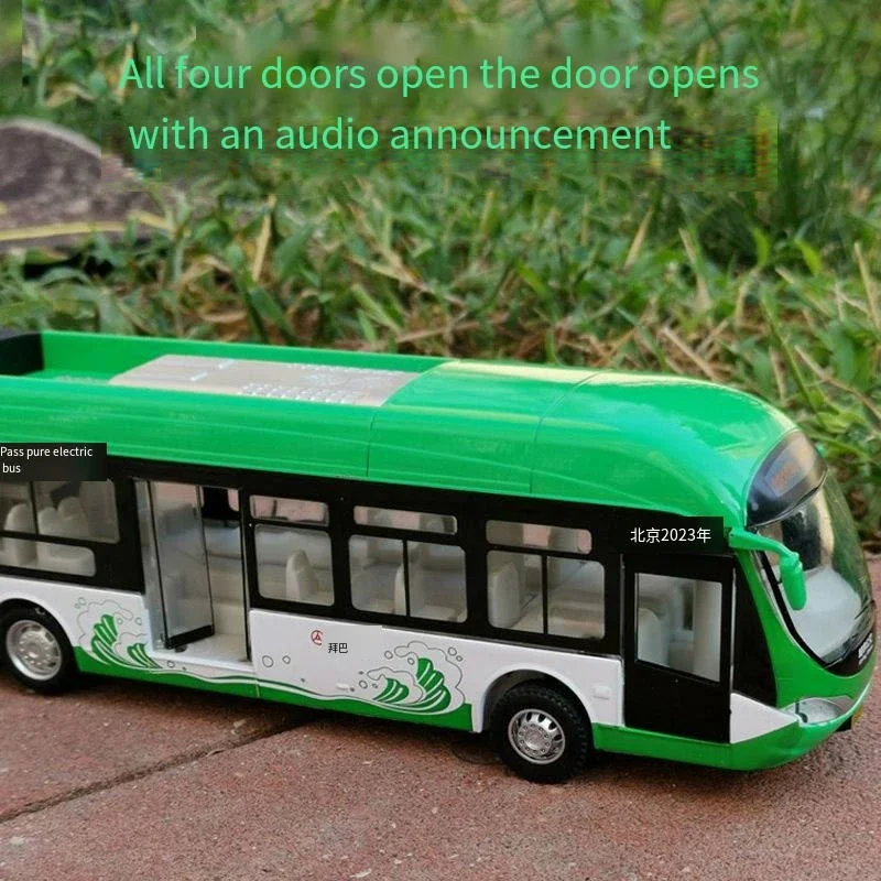 관절형 이중 섹션 버스 자동차 모델 소년을 위한 소리와 빛 컬렉션 장난감을 당겨라