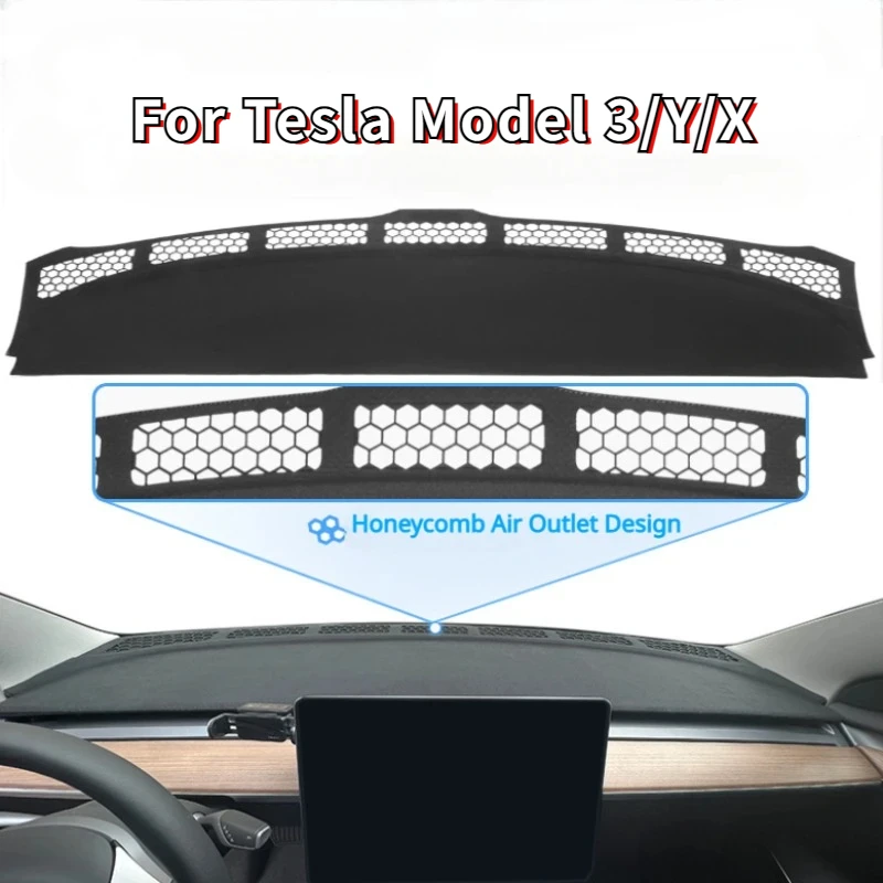 

For Tesla Model 3/Y/X 3D Dashboard Pad Cover Non-slip Sun Shade Dashboard Protection Mats Light Proof Pad Car Accessories 2023