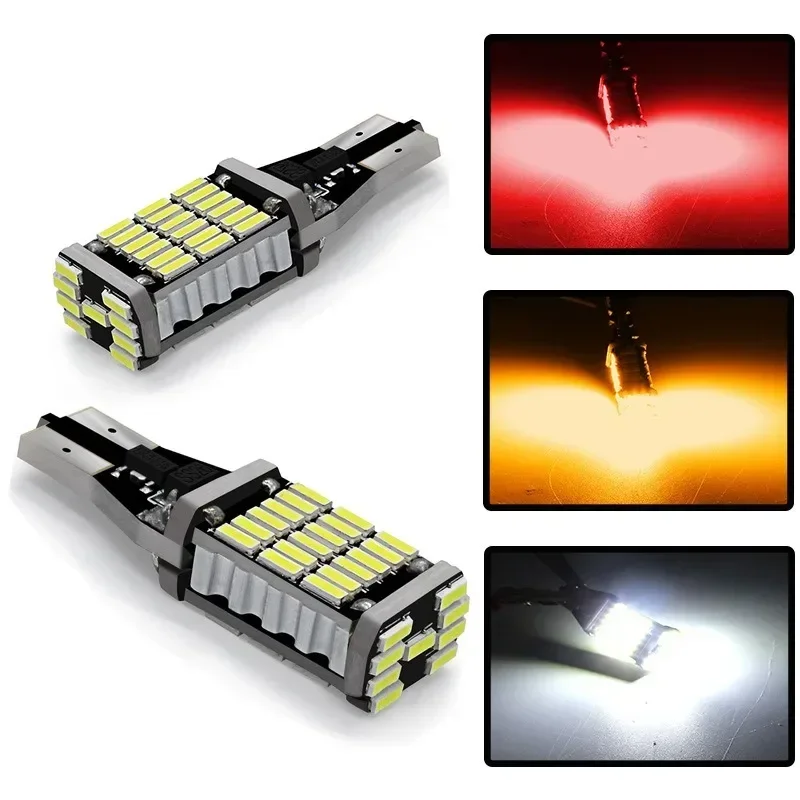 Bombillas Led de marcha atrás para coche, luz Canbus superbrillante, sin Error, T15, W6W, 921, 912, T16, 45SMD, 4014, blanco, 12V, 2 piezas