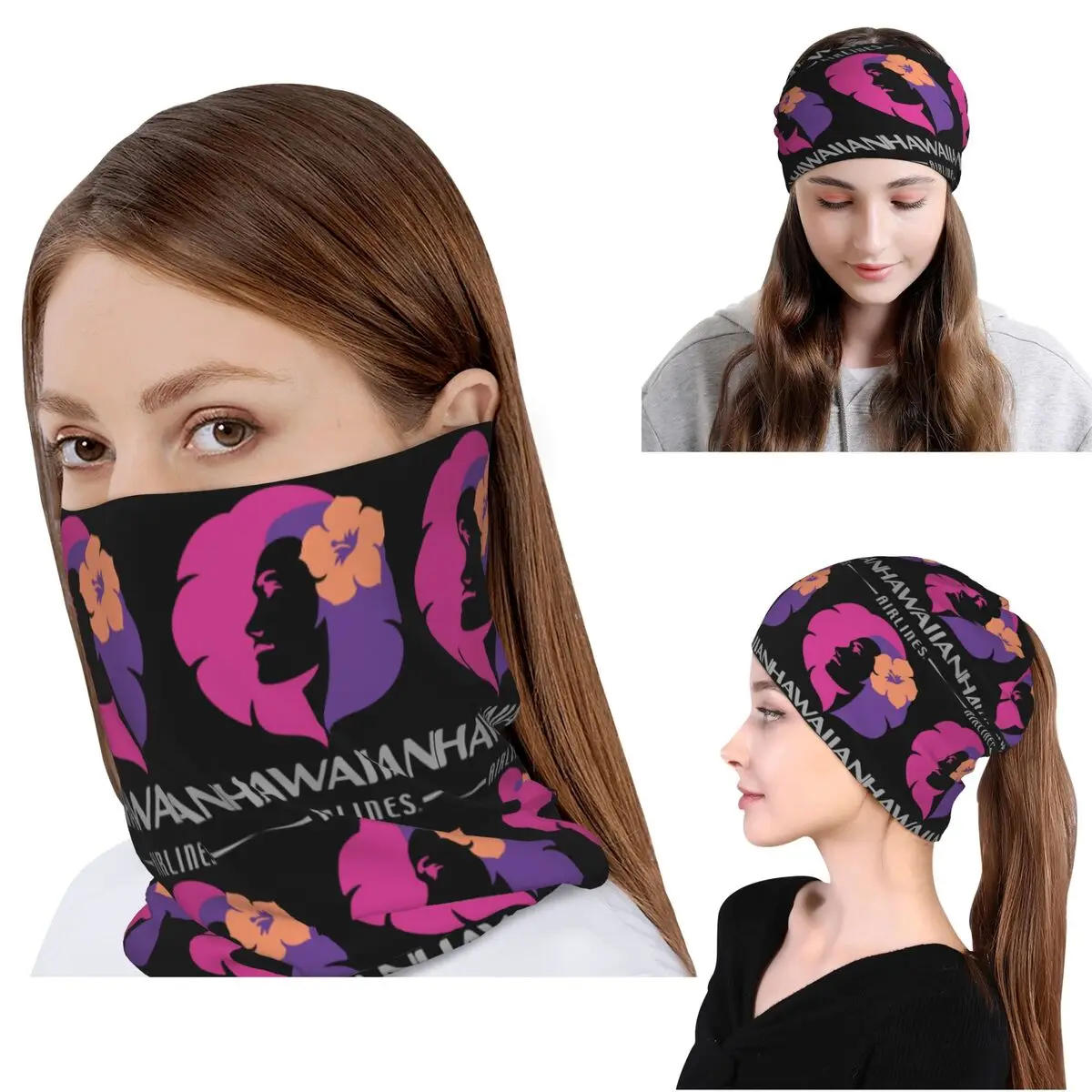 

Hawaiian Airlines Herc Travel End Of Southern Bandana Neck Cover Wrap Scarf Multi-use Balaclava Beanies Hat Adult Washable