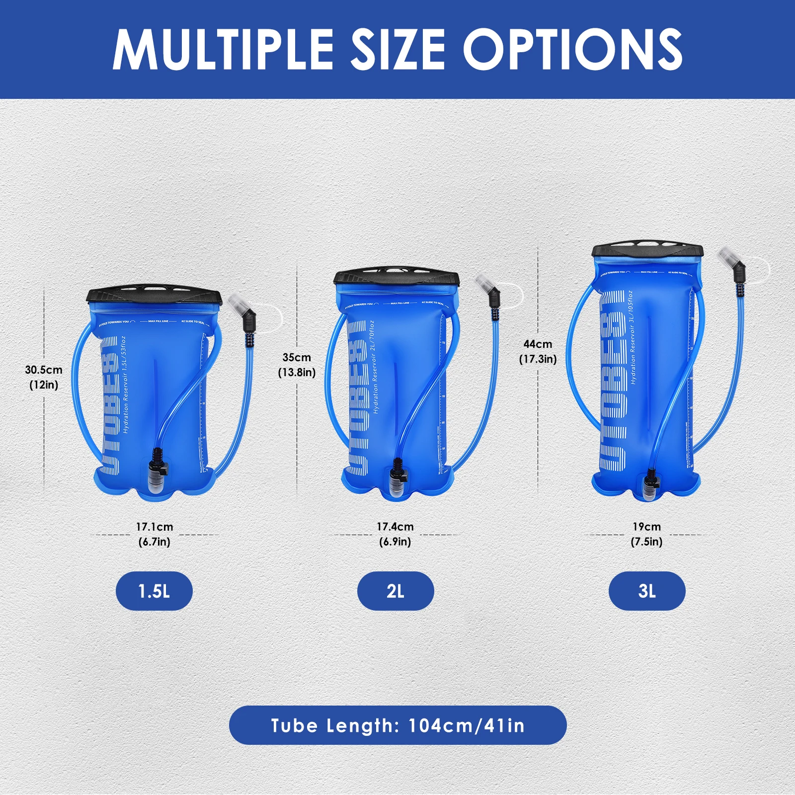 UTOBEST UTR217 1.5L/2L/3L Water Bladder Hydration Pack Reserevoir TPU Water Bag for Camping Cycling Running Hiking