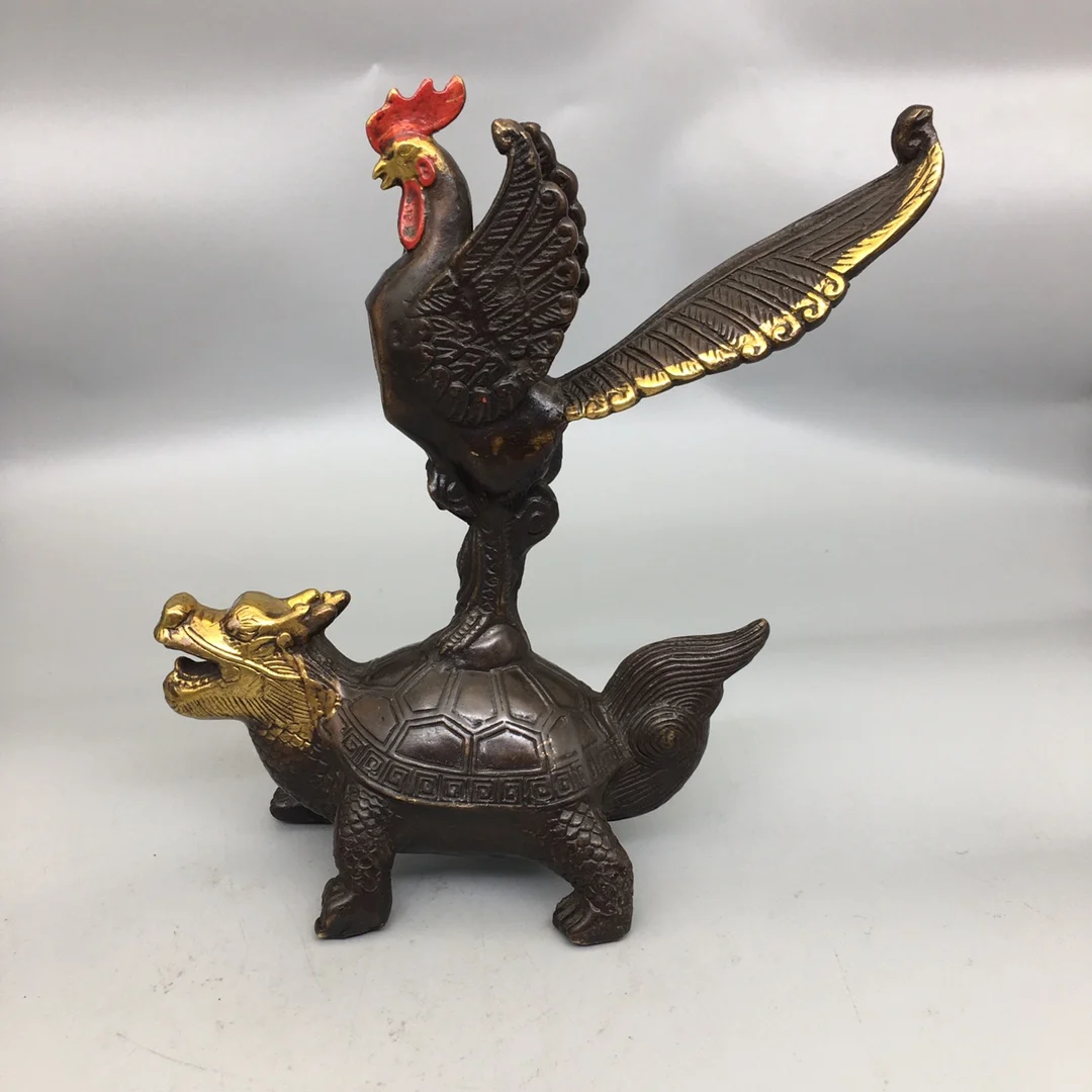 Retro Chicken Station Aotou Purple Copper Gilded Home Decoration Ornament