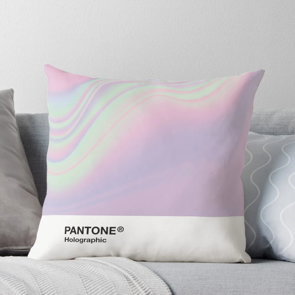 

H.I.P.A.B - Holographic Iridescent Pantone Aesthetic Background Throw Pillow Cushions Home Decor pillow cover christmas