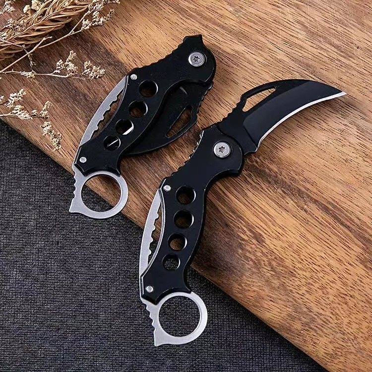 Cuchillo de garra plegable para exteriores, mejor cuchillo Karambit, cuchillo de defensa afilado, Guerrero Lobo, cuchillo pequeño, Camping,