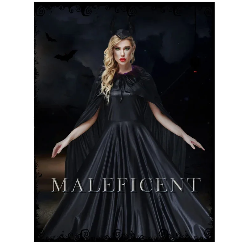 Halloween Evil Queen Cosplay Witch Maleficent Costumes Beauty Evil Witch Costumes Masquerade Scary Vampire Cosplay Dress Outfits