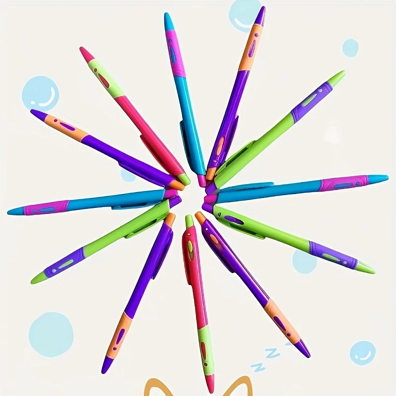 20pcs Candy-Colored Retractable Ballpoint Pens, (Random Colors) Blue Ink,0.5Mm,Comfortable Grip, Smooth Writing Ideal for School