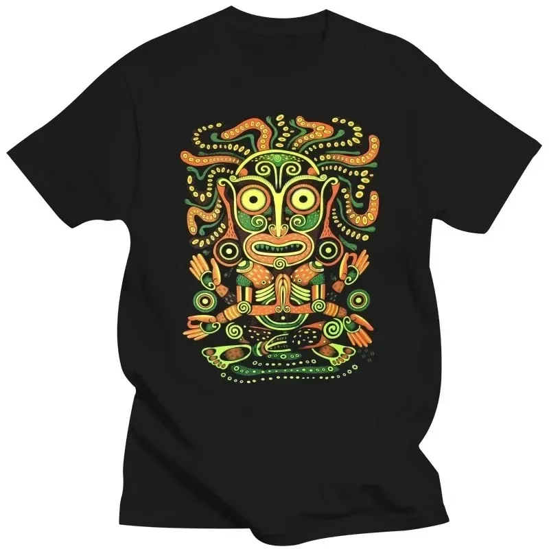 Cool I DOL-Glow T-Shirt for Men UV-Blacklight Neon Psychedelic Art Goa Festival Trance Clothing  ﻿2024 New