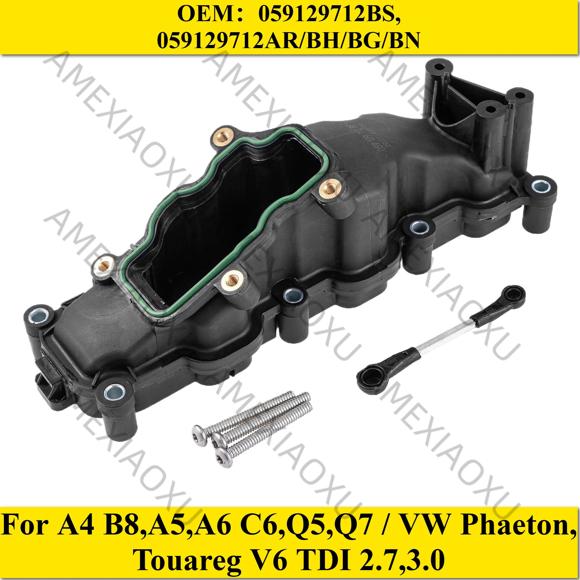 

1PC OEM：059129712BS,059129712AR/BH/BG/BN For A4 B8,A5,A6 C6,Q5,Q7 / VW Phaeton,Touareg V6 TDI 2.7,3.0 Right Intake Manifold