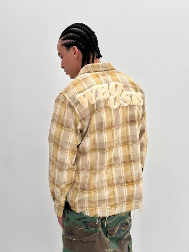 

Summer New Arrivals Embroidery Plaid Loose Long Sleeved Shirt 2025 Vintage Lapel Long Sleeve Blouses Elegant Female Men Clothing