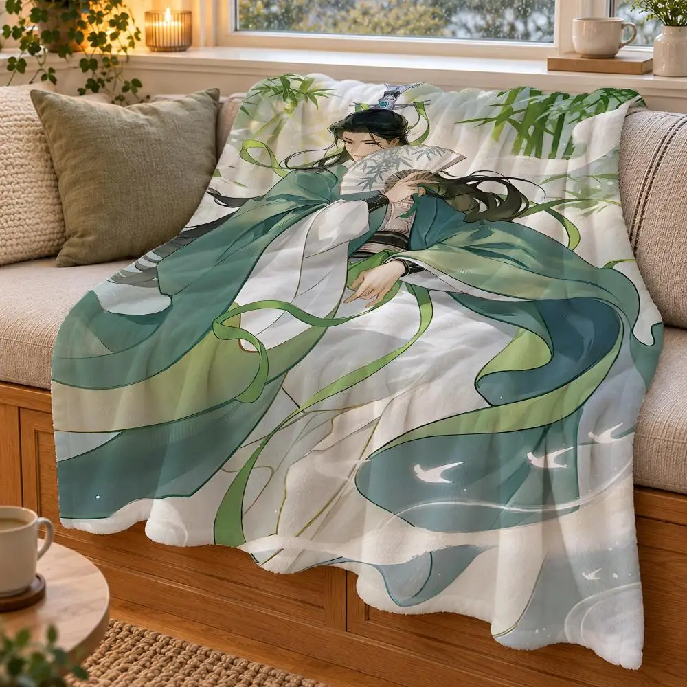 The Scum Villains Self-Saving System BL Novel Throw Double Sided Flannel Throw Blanket Soft Warm Washable Home Decor