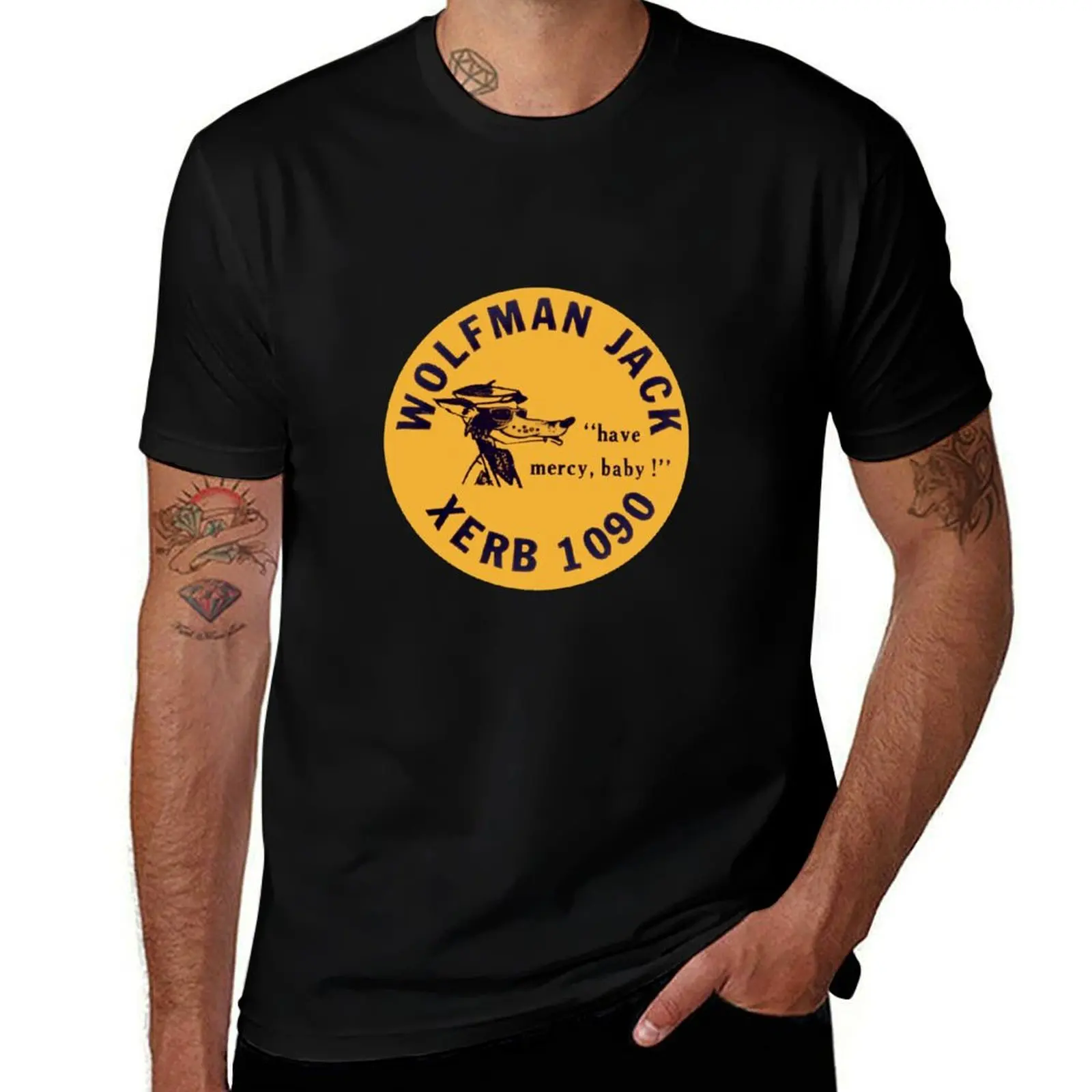 

XERB Radio Wolfman Jack T-Shirt custom shirt funny shirt cotton anime figures Clothing mens t shirts pack