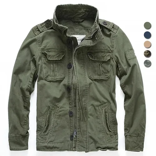 Imagen 1 del producto Chaqueta de mezclilla M65 para hombre, abrigo Retro de carga con múltiples bolsillos para exteriores, Tops de camuflaje, campo, informal, moda, senderismo, uniforme