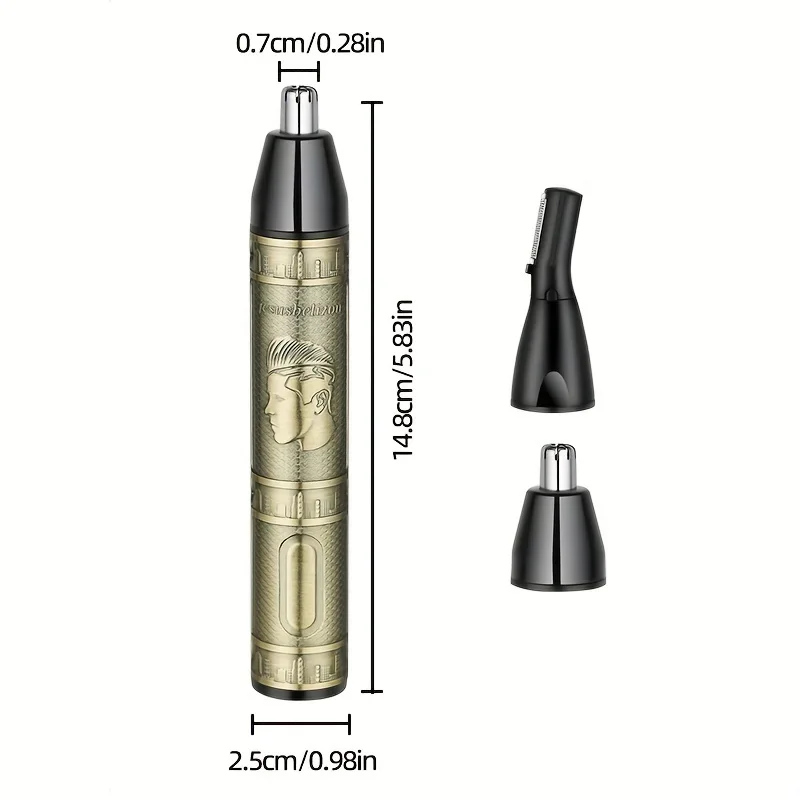 3-in-1Men's Grooming Kit USB Rechargeable,Aluminum Alloy Includes Nose Hair,Sideburn,Eyebrow Trimmers Ideal For Daily Travel Use