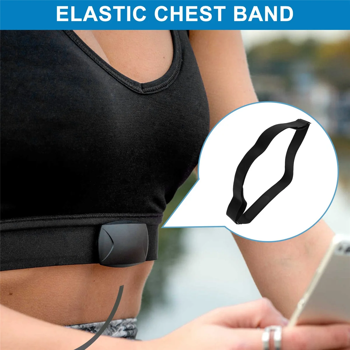 AT16 10Pcs Heart Rate Chest Strap Adjustable Elastic Strap for Sports Wireless Heart Rate Monitor