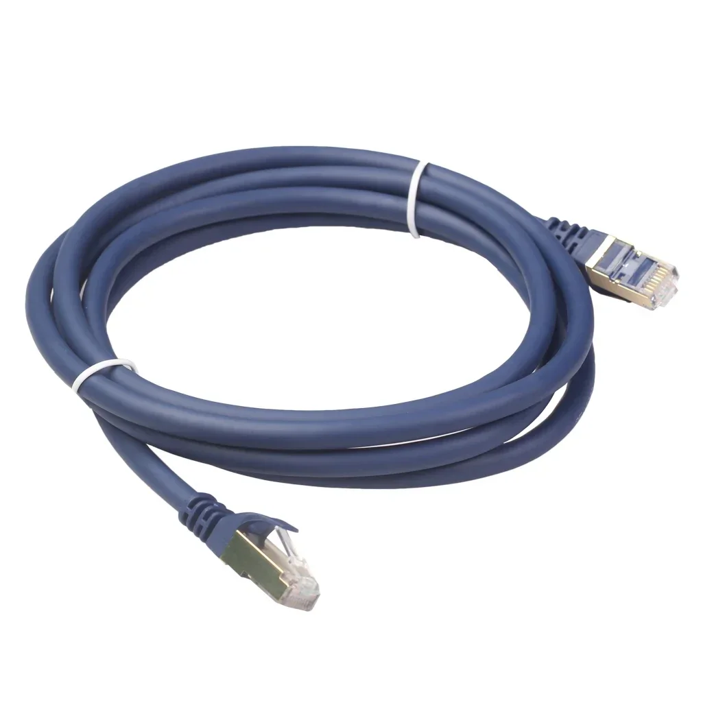 Cat8 LAN Cable Cat8 Ethernet Cable Local Area Network Blue Color High-quality Materials Interference-resistant