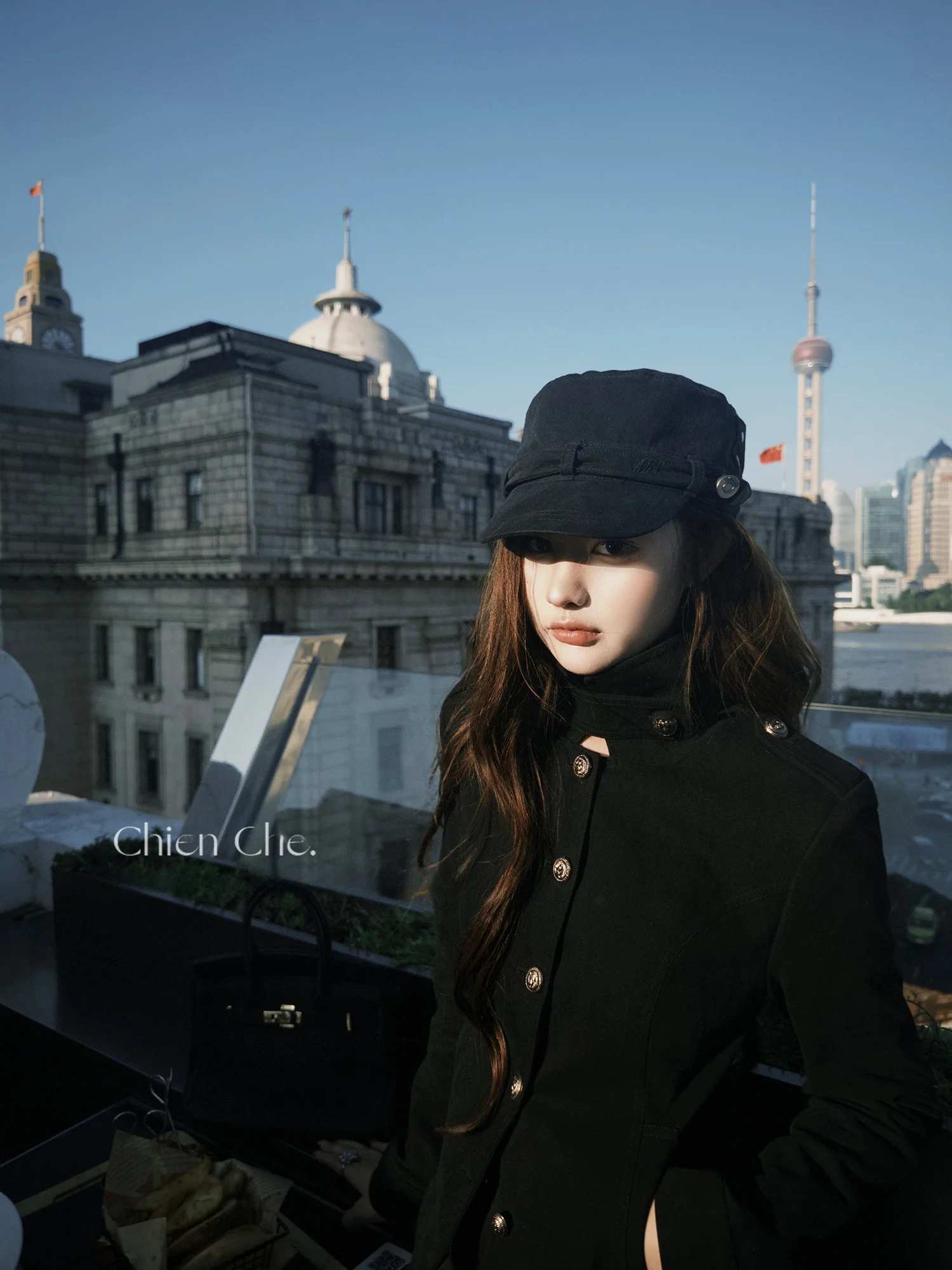 

Chien American Sle Bla Jaet Women's Workwear Coat Retro Waist-Cinching Lapel Casual Cotton Outerwear for Autumn