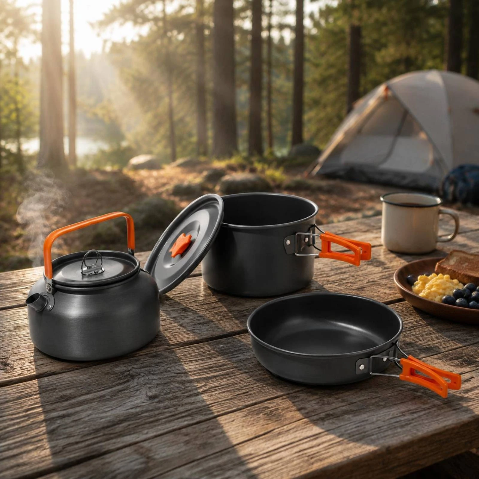 Camping Pot and Kettle Set Nes - огляд і ціна Camping Cooking Pot Set